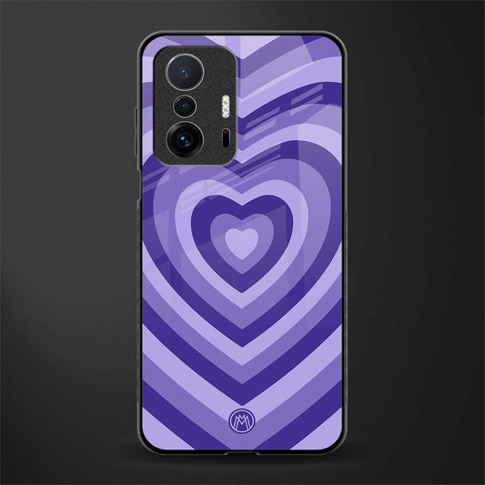 y2k purple hearts aesthetic glass case for mi 11t pro 5g image