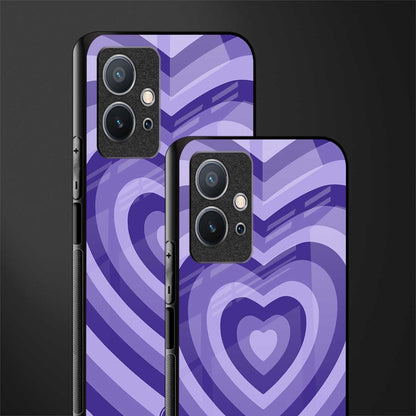 y2k purple hearts aesthetic glass case for vivo y75 5g image-2