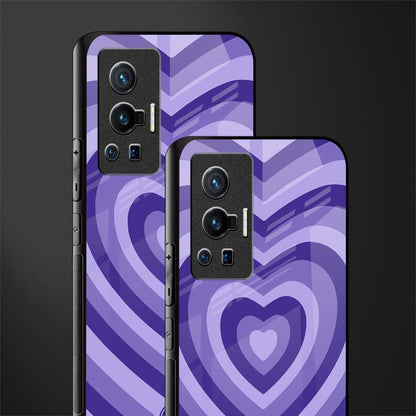 y2k purple hearts aesthetic glass case for vivo x70 pro image-2