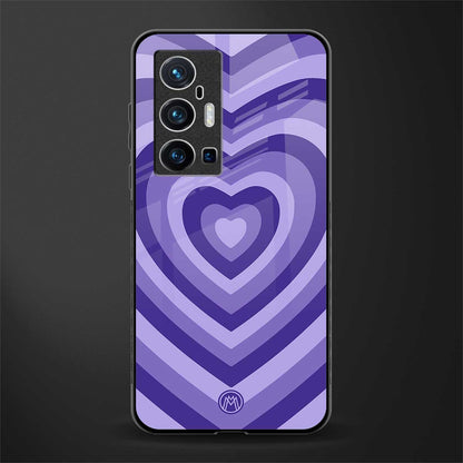 y2k purple hearts aesthetic glass case for vivo x70 pro plus image
