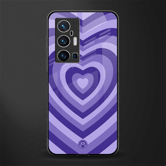 y2k purple hearts aesthetic glass case for vivo x70 pro plus image