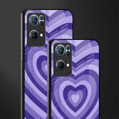 y2k purple hearts aesthetic glass case for oppo reno7 pro 5g image-2