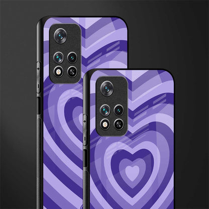 y2k purple hearts aesthetic glass case for xiaomi 11i 5g image-2