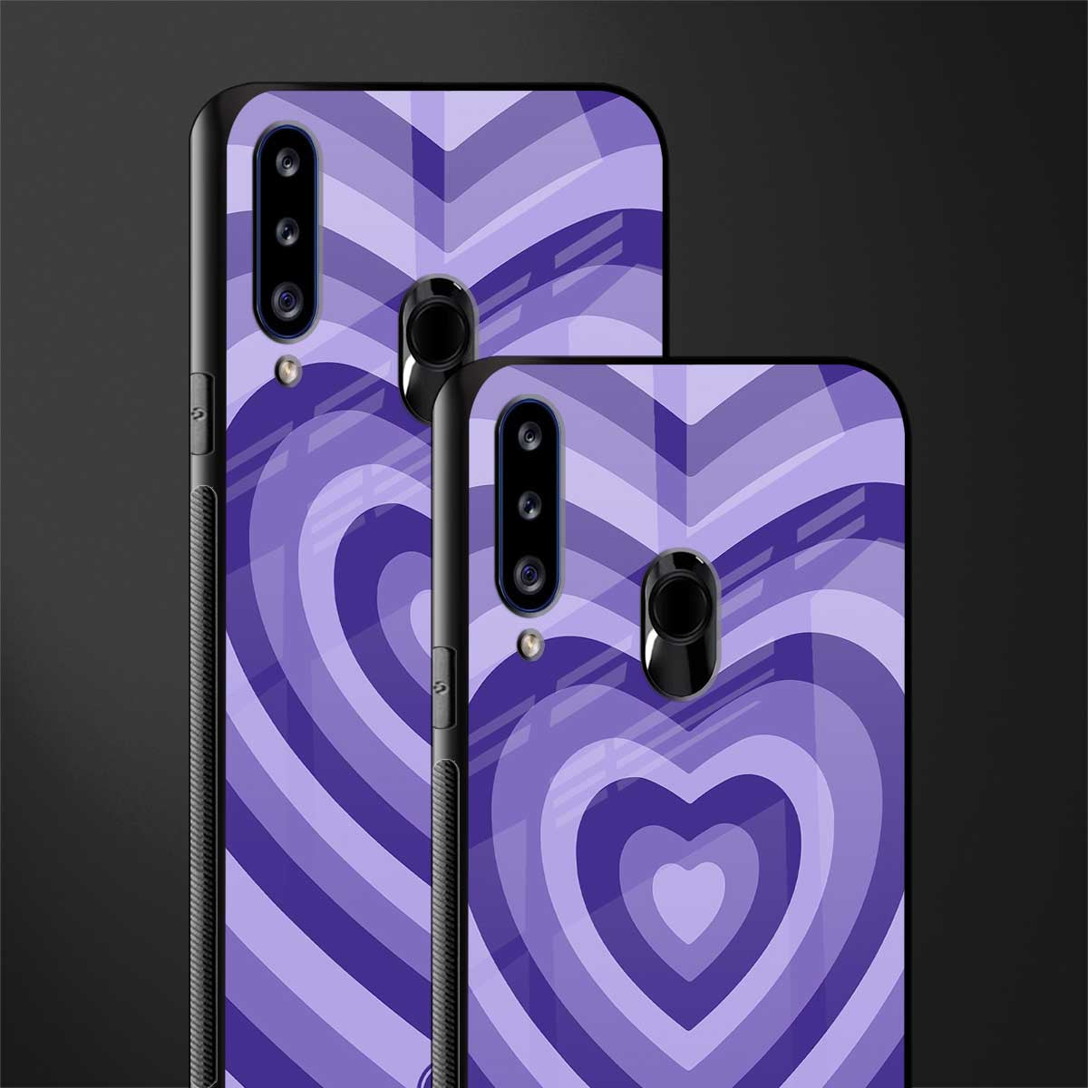 y2k purple hearts aesthetic glass case for samsung galaxy a20s image-2