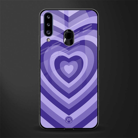y2k purple hearts aesthetic glass case for samsung galaxy a20s image
