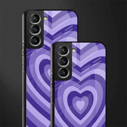 y2k purple hearts aesthetic glass case for samsung galaxy s21 fe 5g image-2