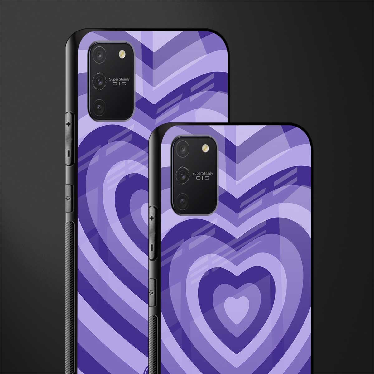 y2k purple hearts aesthetic glass case for samsung galaxy a91 image-2