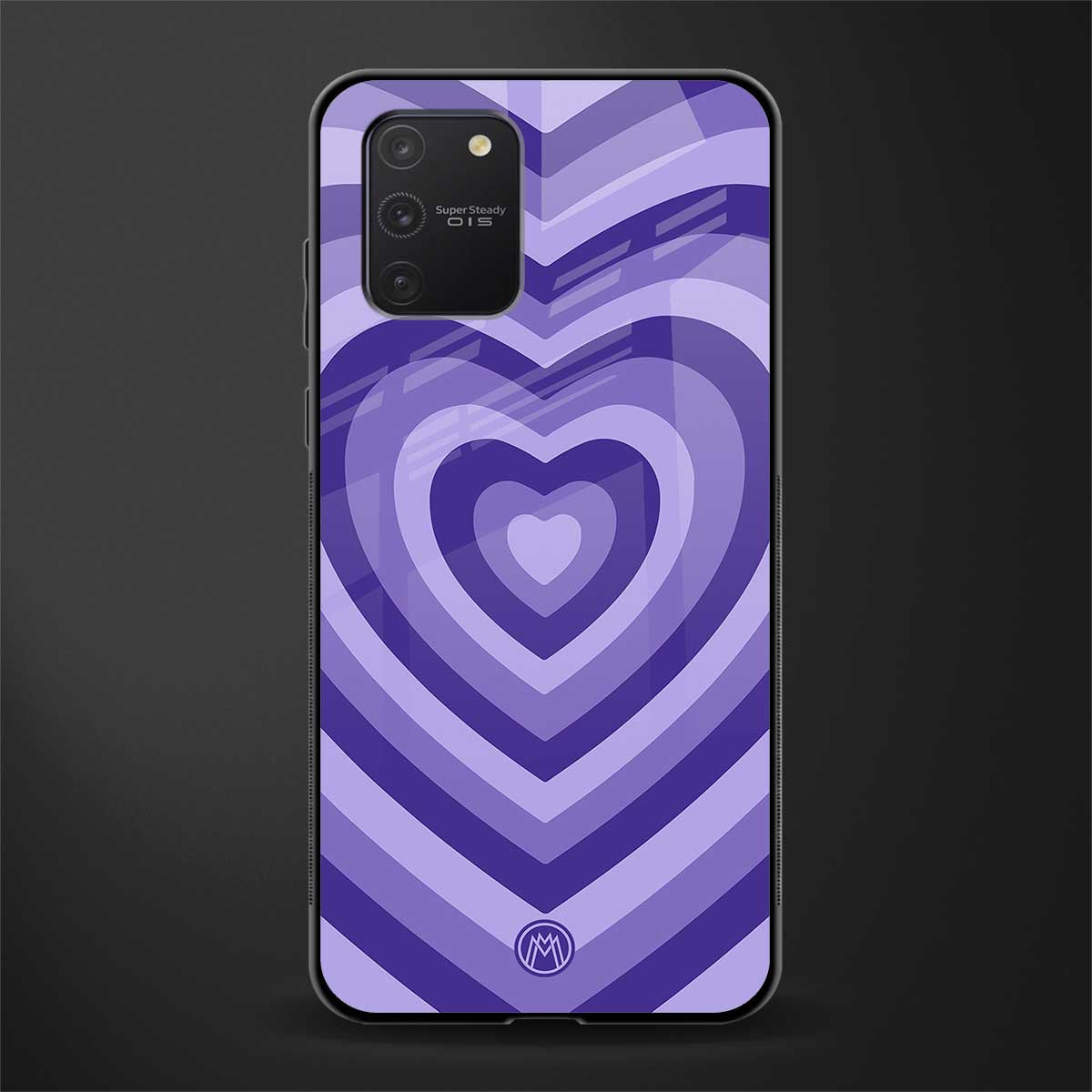 y2k purple hearts aesthetic glass case for samsung galaxy s10 lite image
