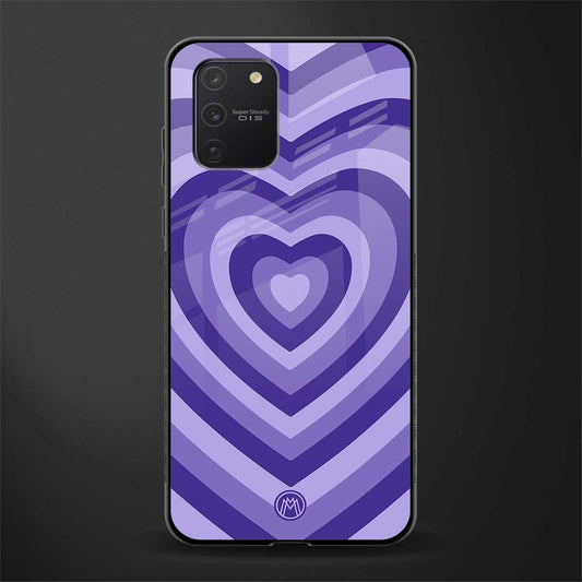 y2k purple hearts aesthetic glass case for samsung galaxy a91 image