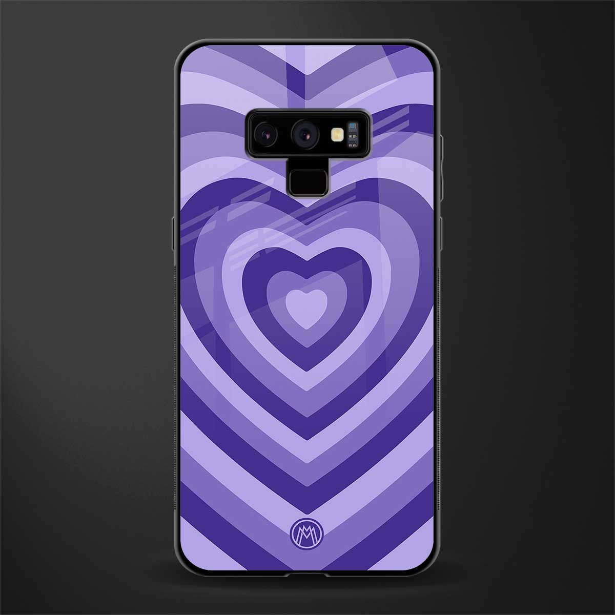y2k purple hearts aesthetic glass case for samsung galaxy note 9 image