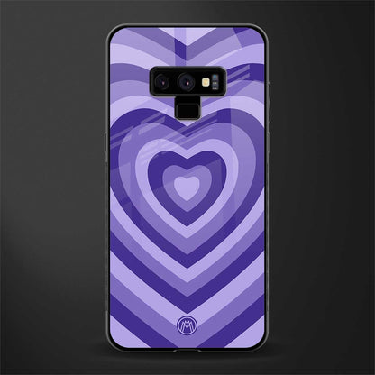 y2k purple hearts aesthetic glass case for samsung galaxy note 9 image