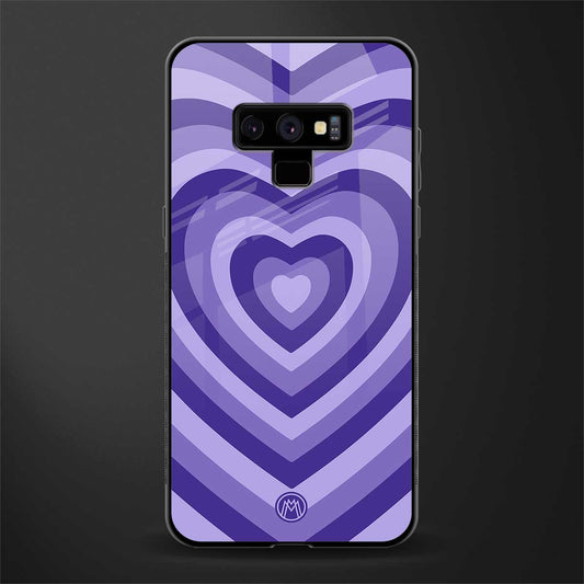 y2k purple hearts aesthetic glass case for samsung galaxy note 9 image