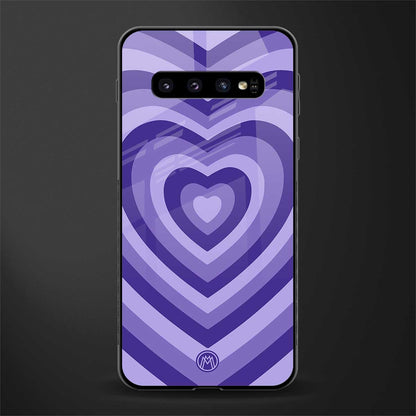 y2k purple hearts aesthetic glass case for samsung galaxy s10 plus image