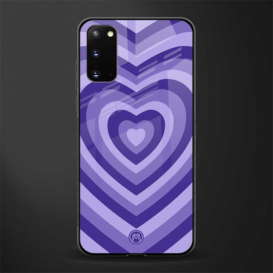 y2k purple hearts aesthetic glass case for samsung galaxy s20 image