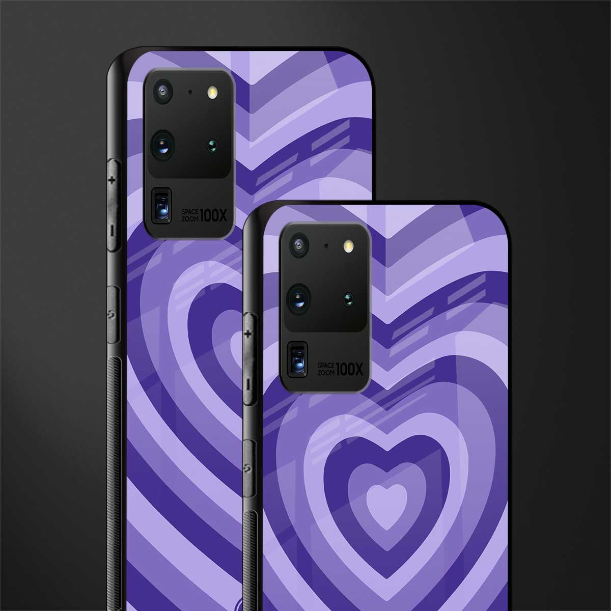 y2k purple hearts aesthetic glass case for samsung galaxy s20 ultra image-2