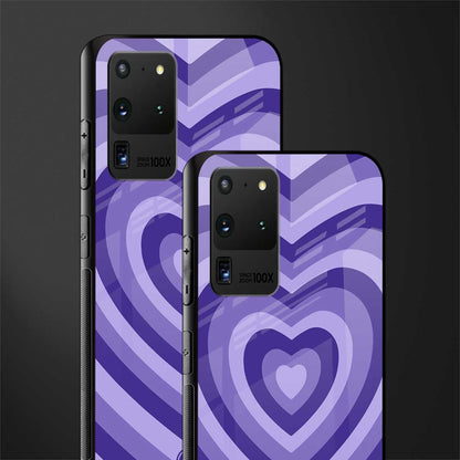 y2k purple hearts aesthetic glass case for samsung galaxy s20 ultra image-2
