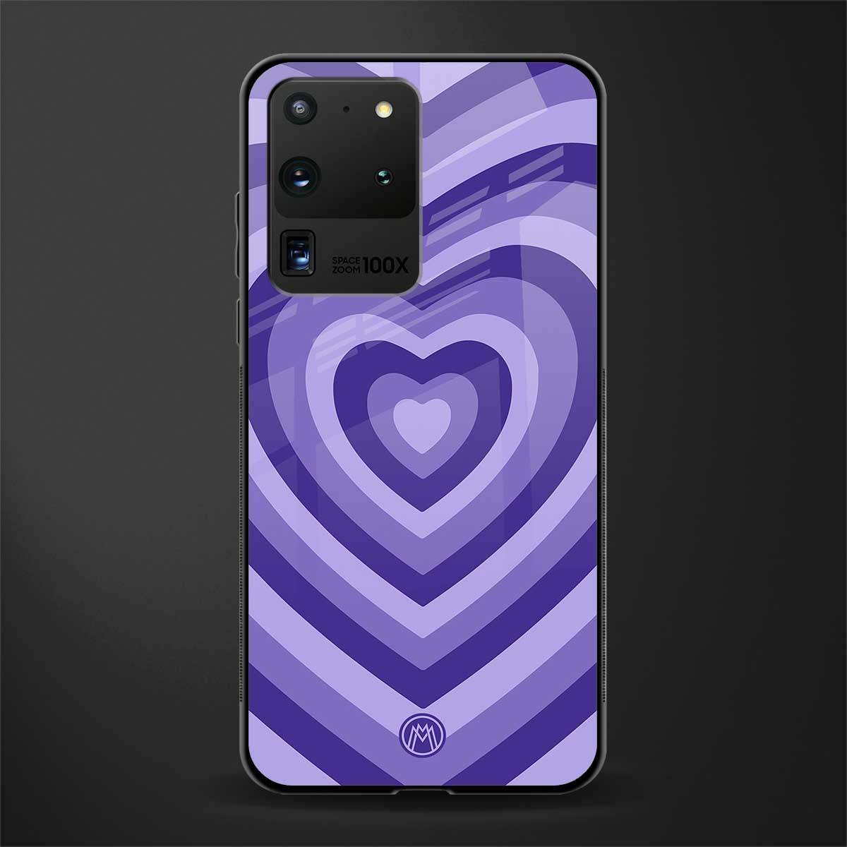 y2k purple hearts aesthetic glass case for samsung galaxy s20 ultra image