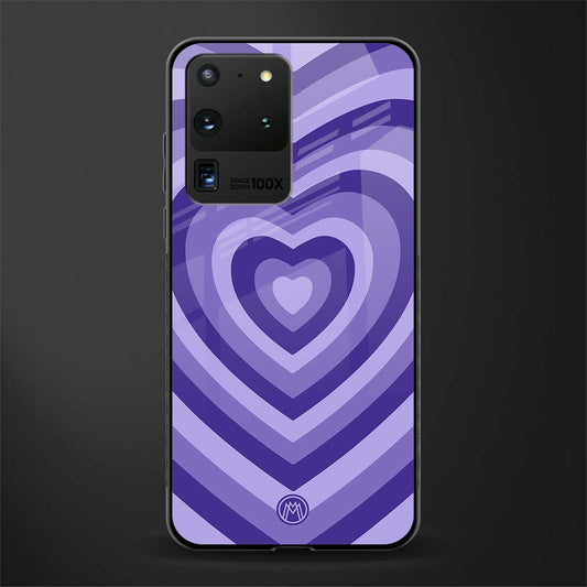 y2k purple hearts aesthetic glass case for samsung galaxy s20 ultra image