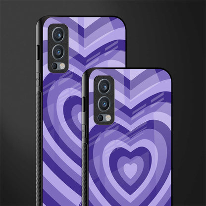 y2k purple hearts aesthetic glass case for oneplus nord 2 5g image-2