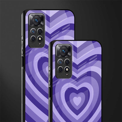 y2k purple hearts aesthetic glass case for redmi note 11 image-2