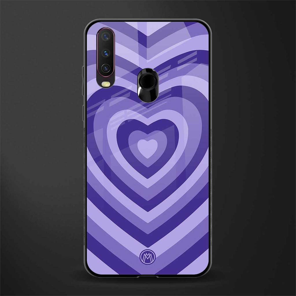y2k purple hearts aesthetic glass case for vivo y12 image