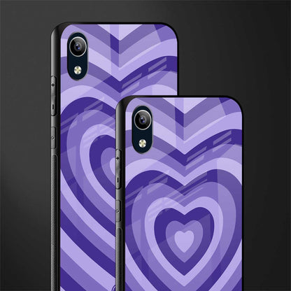 y2k purple hearts aesthetic glass case for vivo y1s without fingerprint image-2
