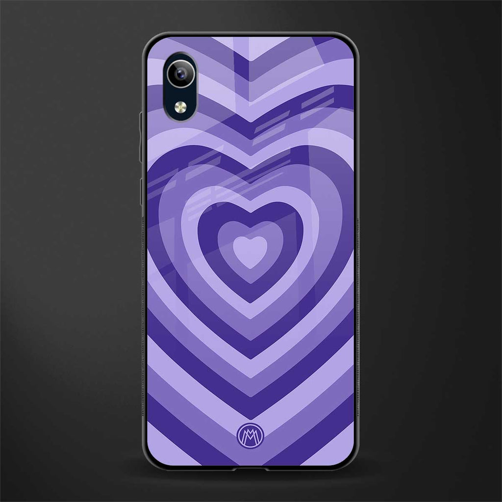 y2k purple hearts aesthetic glass case for vivo y1s without fingerprint image