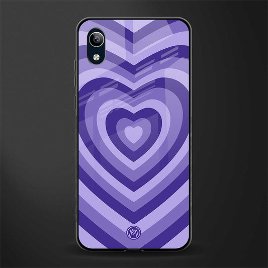 y2k purple hearts aesthetic glass case for vivo y1s without fingerprint image
