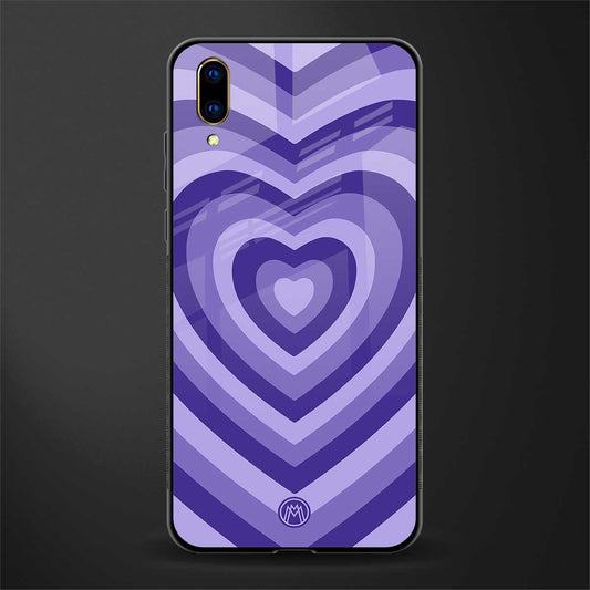 y2k purple hearts aesthetic glass case for vivo v11 pro image