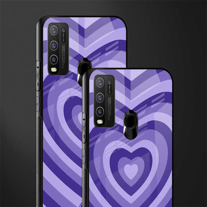 y2k purple hearts aesthetic glass case for vivo y30 image-2