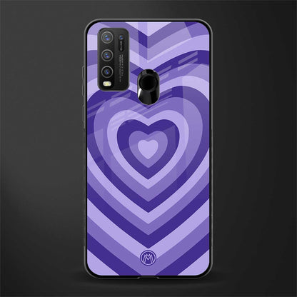 y2k purple hearts aesthetic glass case for vivo y30 image