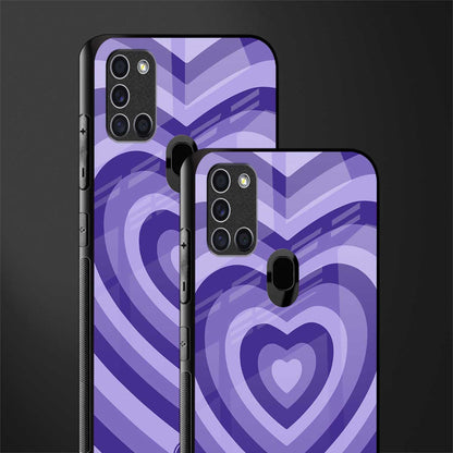 y2k purple hearts aesthetic glass case for samsung galaxy a21s image-2