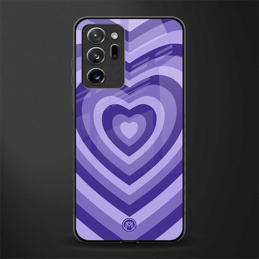 y2k purple hearts aesthetic glass case for samsung galaxy note 20 ultra 5g image