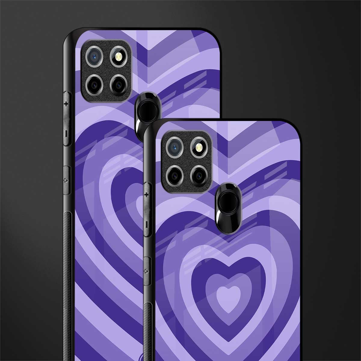 y2k purple hearts aesthetic glass case for realme narzo 30a image-2