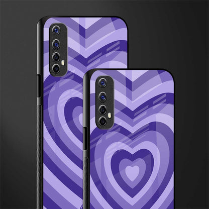 y2k purple hearts aesthetic glass case for realme 7 image-2