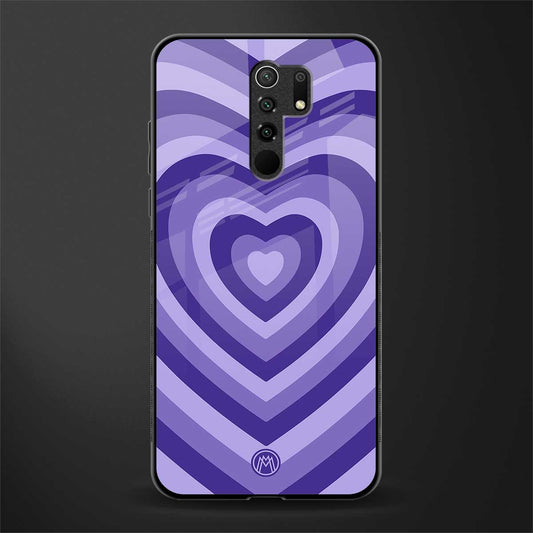 y2k purple hearts aesthetic glass case for redmi 9 prime image