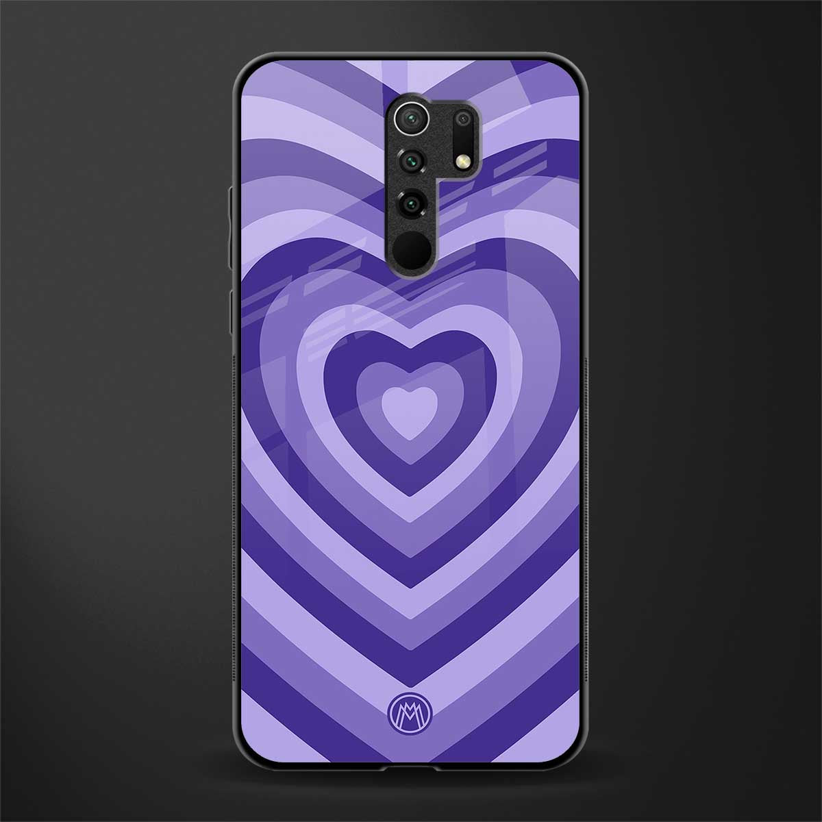 y2k purple hearts aesthetic glass case for poco m2 image