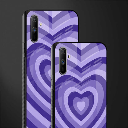 y2k purple hearts aesthetic glass case for realme c3 image-2