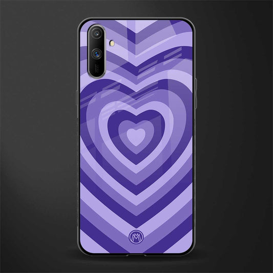 y2k purple hearts aesthetic glass case for realme c3 image