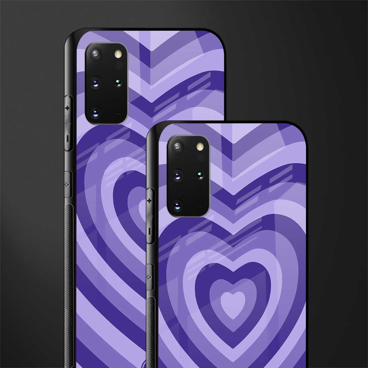 y2k purple hearts aesthetic glass case for samsung galaxy s20 plus image-2