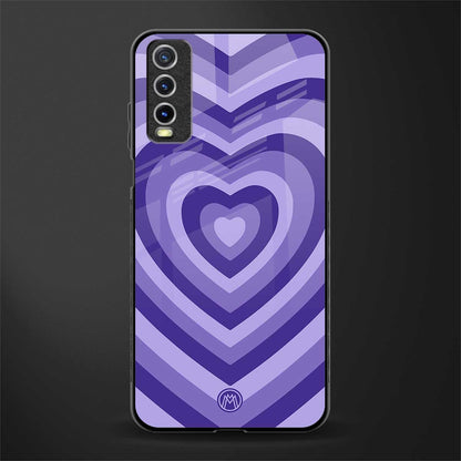y2k purple hearts aesthetic glass case for vivo y20svivo y20avivo y20g image