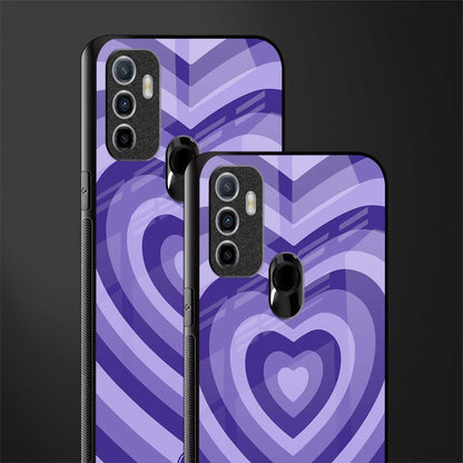 y2k purple hearts aesthetic glass case for oppo a53 image-2