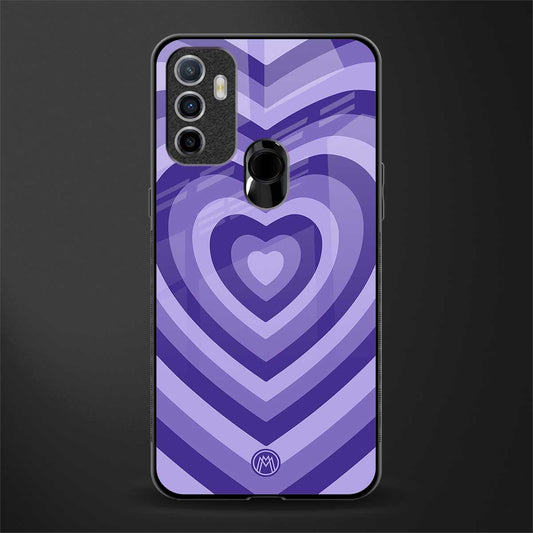 y2k purple hearts aesthetic glass case for oppo a53 image