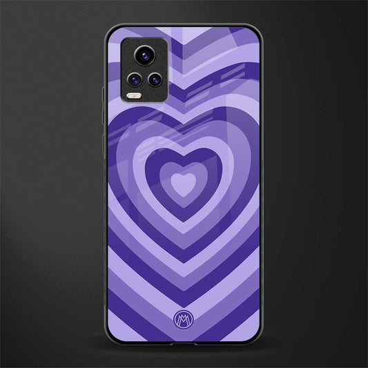 y2k purple hearts aesthetic glass case for vivo v20 image