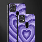 y2k purple hearts aesthetic glass case for oppo a15s image-2