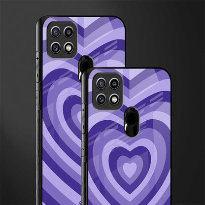 y2k purple hearts aesthetic glass case for oppo a15s image-2