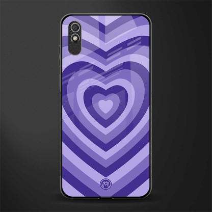 y2k purple hearts aesthetic glass case for redmi 9a image