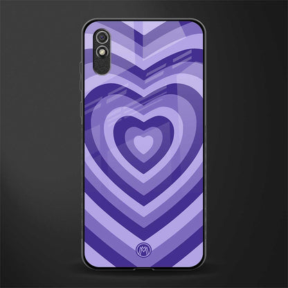 y2k purple hearts aesthetic glass case for redmi 9i image