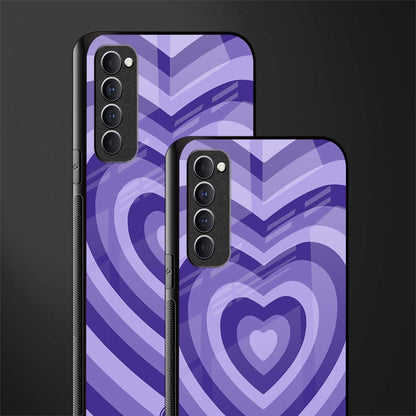y2k purple hearts aesthetic glass case for oppo reno 4 pro image-2