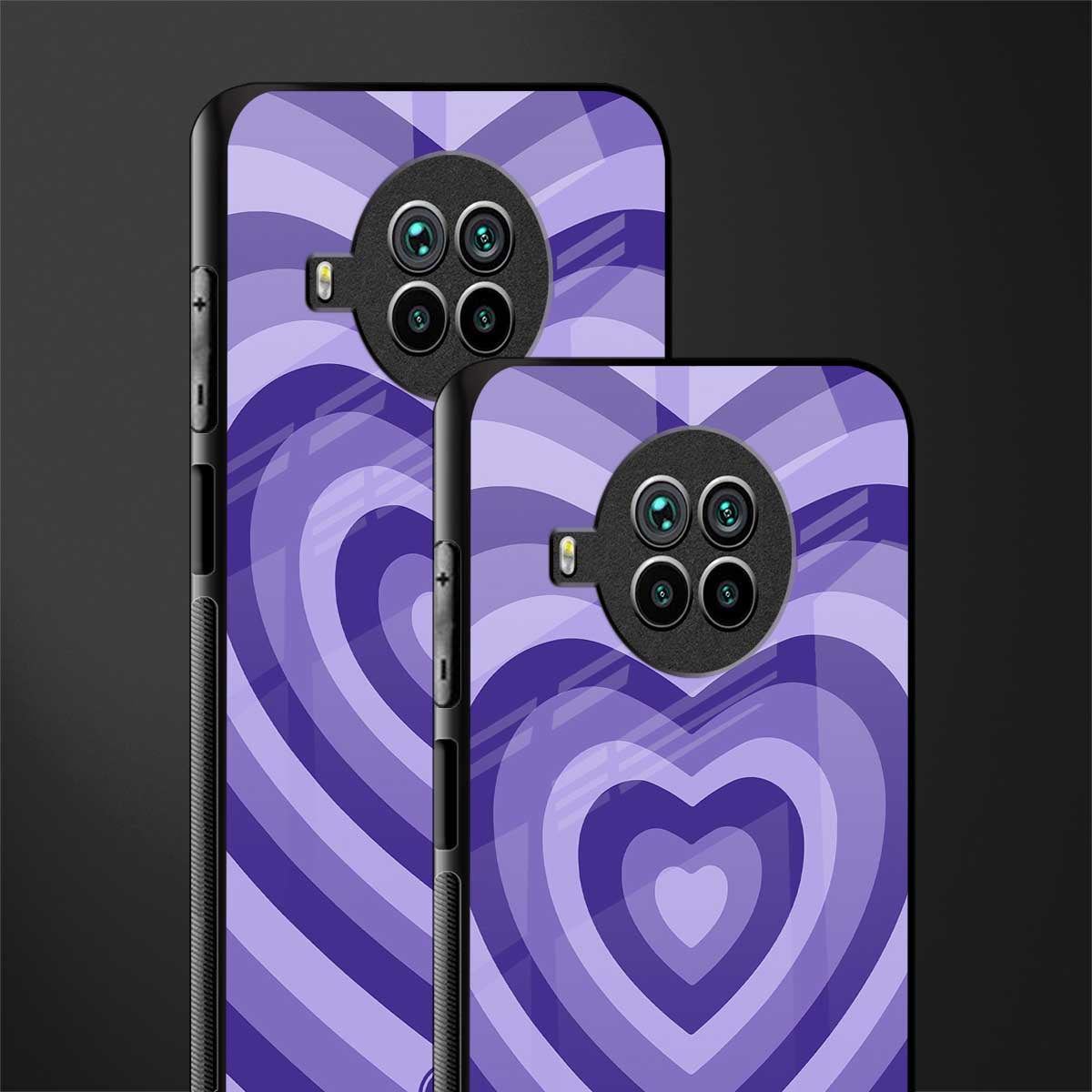 y2k purple hearts aesthetic glass case for mi 10i image-2